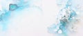 Creative image of pastel blue Hydrangea flowers on artistic ink background. Top view with copy space Royalty Free Stock Photo