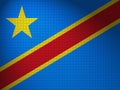 Flag of Democratic republic of the Congo, artistic flag, diamond tiles with lights pattern, colors, ensign. Royalty Free Stock Photo