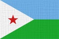 Flag of Djibouti, Artistic flag, torn and recomposed paper fantasy, colors, ensign. Royalty Free Stock Photo