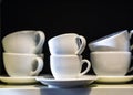 White cups, dishes