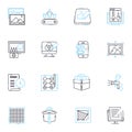 Creative industry linear icons set. Innovation, Imagination, Design, Artistry, Creativity, Expression, Inspiration line