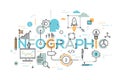 Creative infographic banner with elements in thin line style Royalty Free Stock Photo