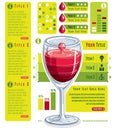 Creative infographics composition, 3d wineglass with three layer