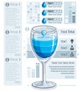 Creative infographics composition, 3d wineglass with three layer