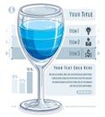 Creative infographics concept, 3d wineglass with three layered l