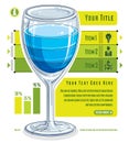 Creative infographics concept, 3d wineglass with three layered l