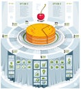 Creative infographics concept, piece of pie idea,vector illustration. Royalty Free Stock Photo
