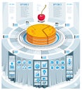 Creative infographics concept, piece of pie idea,vector illustration. Royalty Free Stock Photo