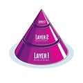 Creative infographics element, 3d layered pyramid idea, vector i Royalty Free Stock Photo