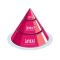 Creative infographics element, 3d layered pyramid idea, vector i Royalty Free Stock Photo