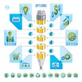 Creative infographics elements, pencil idea,vector illustration. Royalty Free Stock Photo
