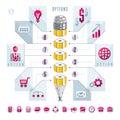 Creative infographics elements, pencil idea,vector illustration. Royalty Free Stock Photo
