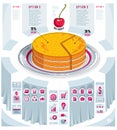 Creative infographics elements, piece of pie idea, vector illustration. Royalty Free Stock Photo