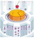 Creative infographics elements, piece of pie idea, vector illustration. Royalty Free Stock Photo