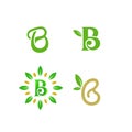 Initial Letter B logo set with natural grain and leaf concept Royalty Free Stock Photo