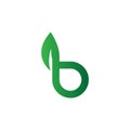 Creative initial green letter B with leaf logo. Vector design template elements for corporate identitiy, business company, eco Royalty Free Stock Photo