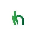 Creative initial green letter H with leaf logo. Vector design template elements for corporate identitiy, business company, eco Royalty Free Stock Photo