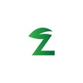 Creative initial green letter Z with leaf logo. Vector design template elements for corporate identitiy, business company, eco Royalty Free Stock Photo