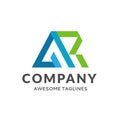Creative initial letter AR logo