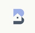 Creative initial letter B house logo