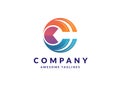 Initial Letter C circle arrow colorful Logo