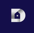 Creative initial letter d house logo