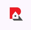 Creative initial letter R house logo