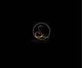 Creative Initial Sr Letter Gold Line Manual Elegant Minimalist Signature Logo