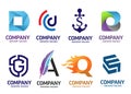 Various letter color vector concept logo