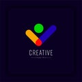 Creative and innovative youth logo design has a true youth soul in people logo style Royalty Free Stock Photo