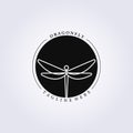 creative insect dragonfly logo vector illustration design