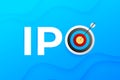 creative ipo initial public offering background with archery target Royalty Free Stock Photo