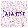 Creative japanese alphabet texture background Royalty Free Stock Photo
