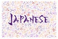 Creative japanese alphabet texture background Royalty Free Stock Photo