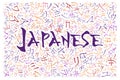 Creative japanese alphabet texture background