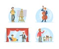 Creative jobs, careers flat illustrations set