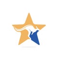 Kangaroo star shape logo design concept.