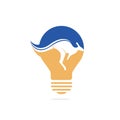 Kangaroo bulb shape logo design concept.