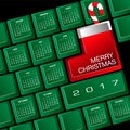 2017 Creative Keyboard Christmas Calendar Royalty Free Stock Photo