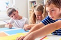 Creative kids. Creative Arts and Crafts Classes in After School Activities Royalty Free Stock Photo