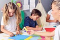 Creative kids. Creative Arts and Crafts Classes in After School Activities Royalty Free Stock Photo