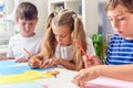 Creative kids. Creative Arts and Crafts Classes in After School Activities Royalty Free Stock Photo