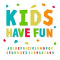 Creative kids funny alphabet and numbers Royalty Free Stock Photo