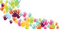 Creative kids handprints preschool education concept background