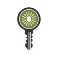 Creative Kiwi Fruit Key Logo a Concept for Healthy Living and Security Royalty Free Stock Photo