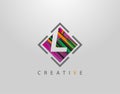 Creative L Letter Logo. Modern Abstract Square Geometric Initial L Icon Royalty Free Stock Photo