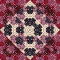 Creative labyrinth mosaic seamless pattern. Geometric maze wallpaper. Plus sign background
