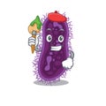 A creative lactobacillus rhamnosus bacteria artist mascot design style paint with a brush