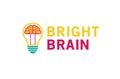 Creative Lamp Bulb Brain Inside Logo