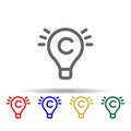 Creative lamp multi color style icon. Simple thin line, outline vector of web icons for ui and ux, website or mobile application Royalty Free Stock Photo